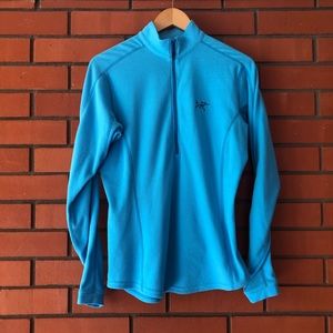 ARCTERYX Blue Long Sleeve Fleece  1/4 Zip Pullover